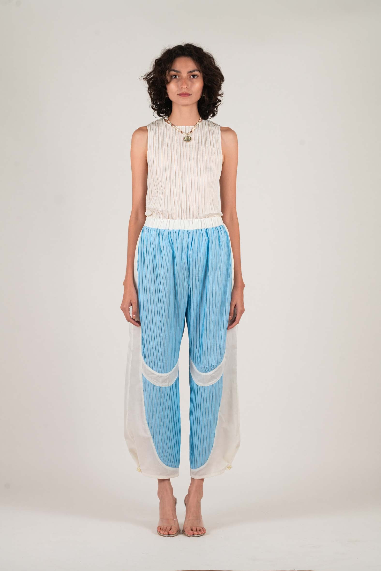 NIN STUDIO BOUNDLESS PANT BLUE IVORY - 1