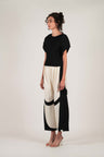 NIN STUDIO BOUNDLESS PANT IVORY BLACK POPLIN- 2