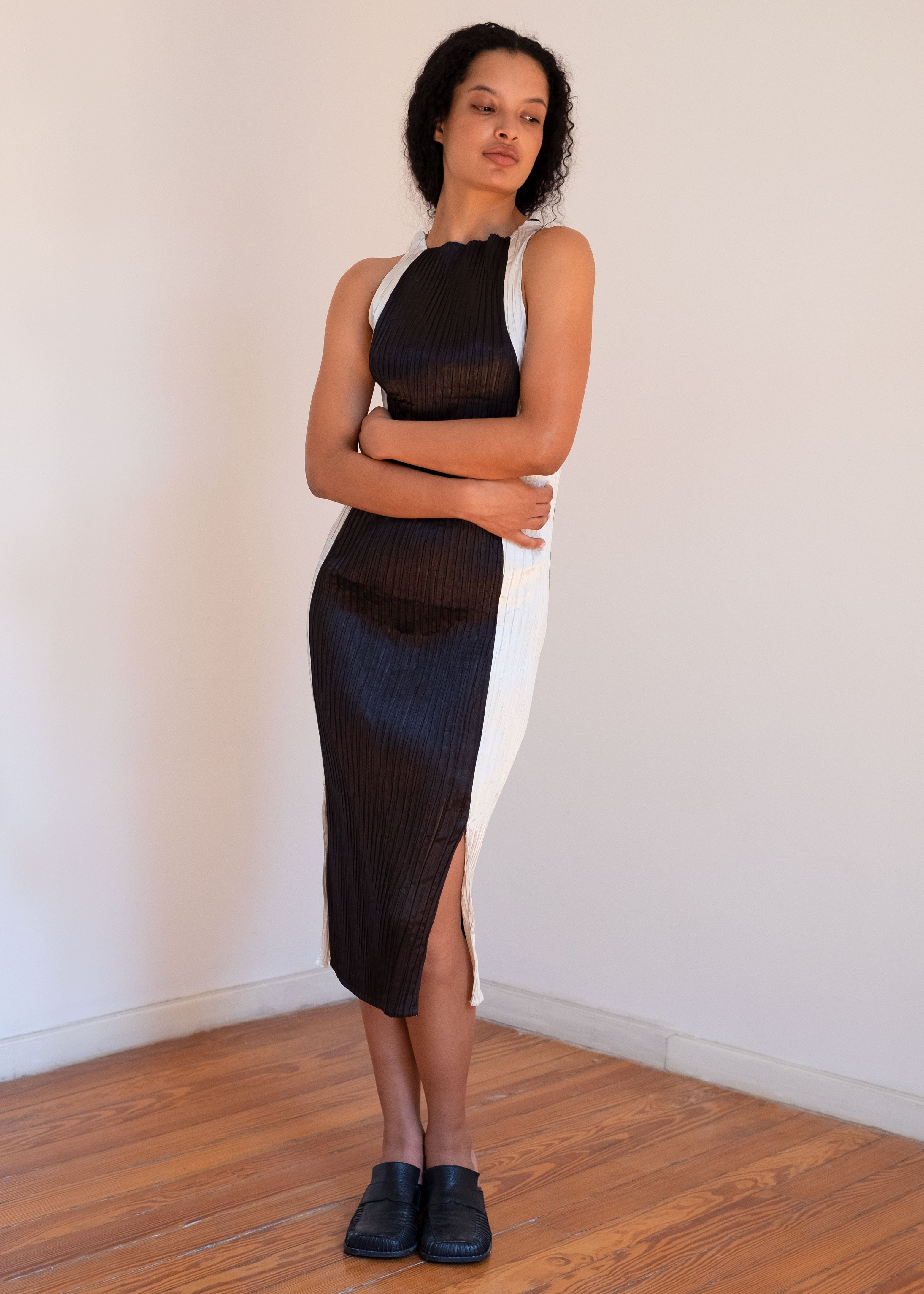 NIN STUDIO CONTORNO DRESS SS24 BLACK IVORY 3