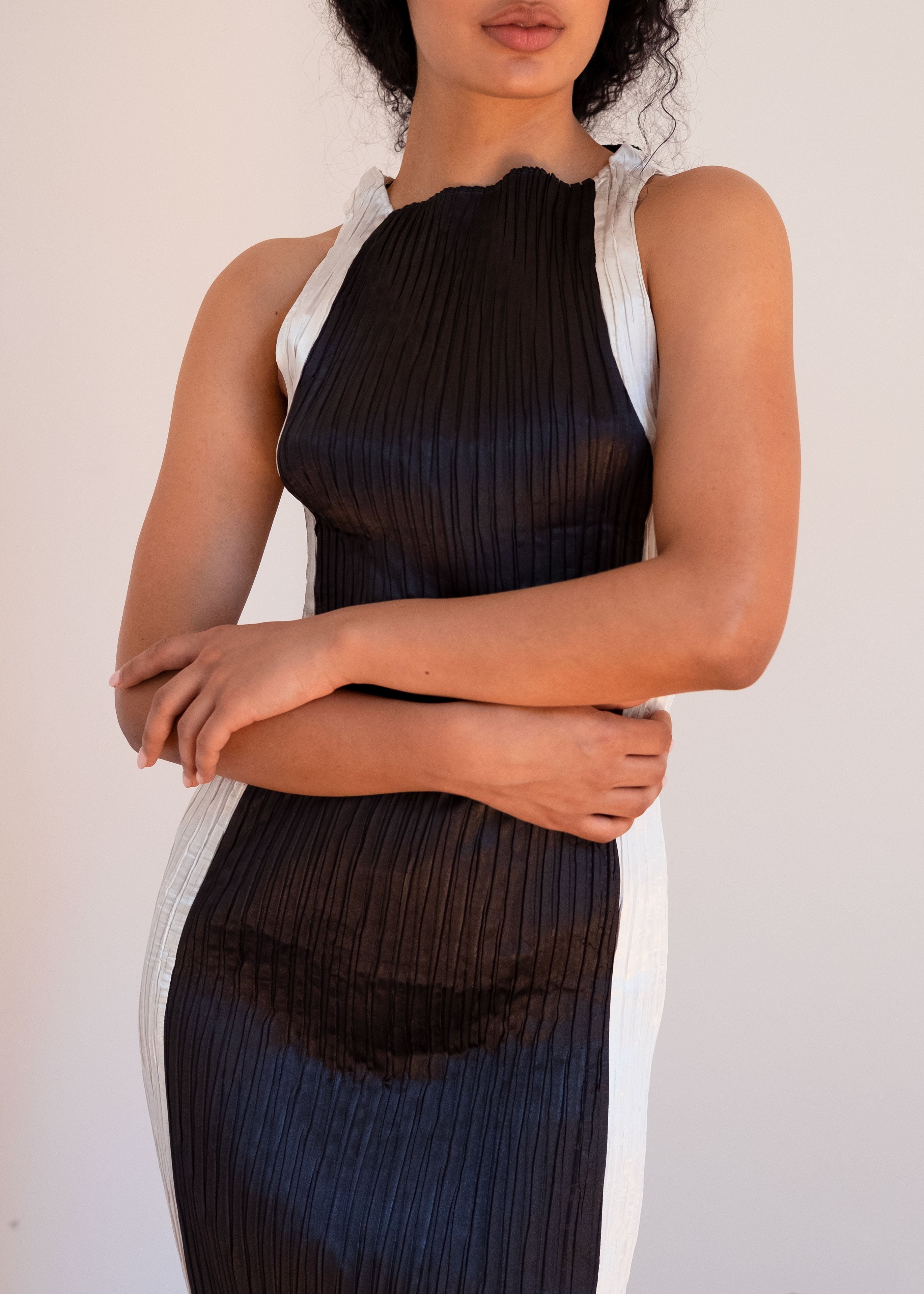 NIN STUDIO CONTORNO DRESS SS24 BLACK IVORY 4