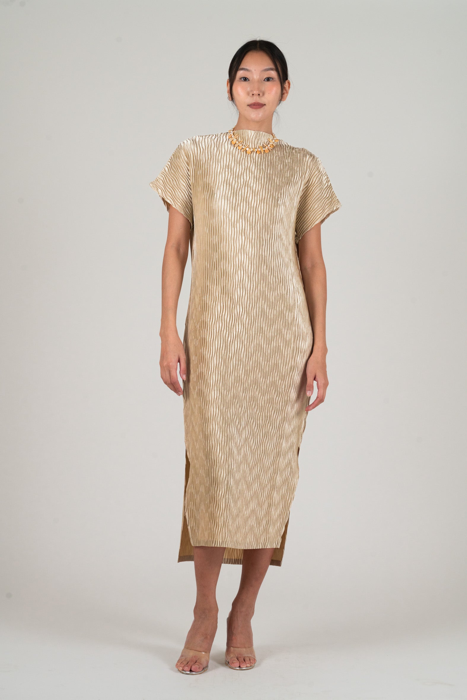 NIN STUDIO ORB DRESS BEIGE 1
