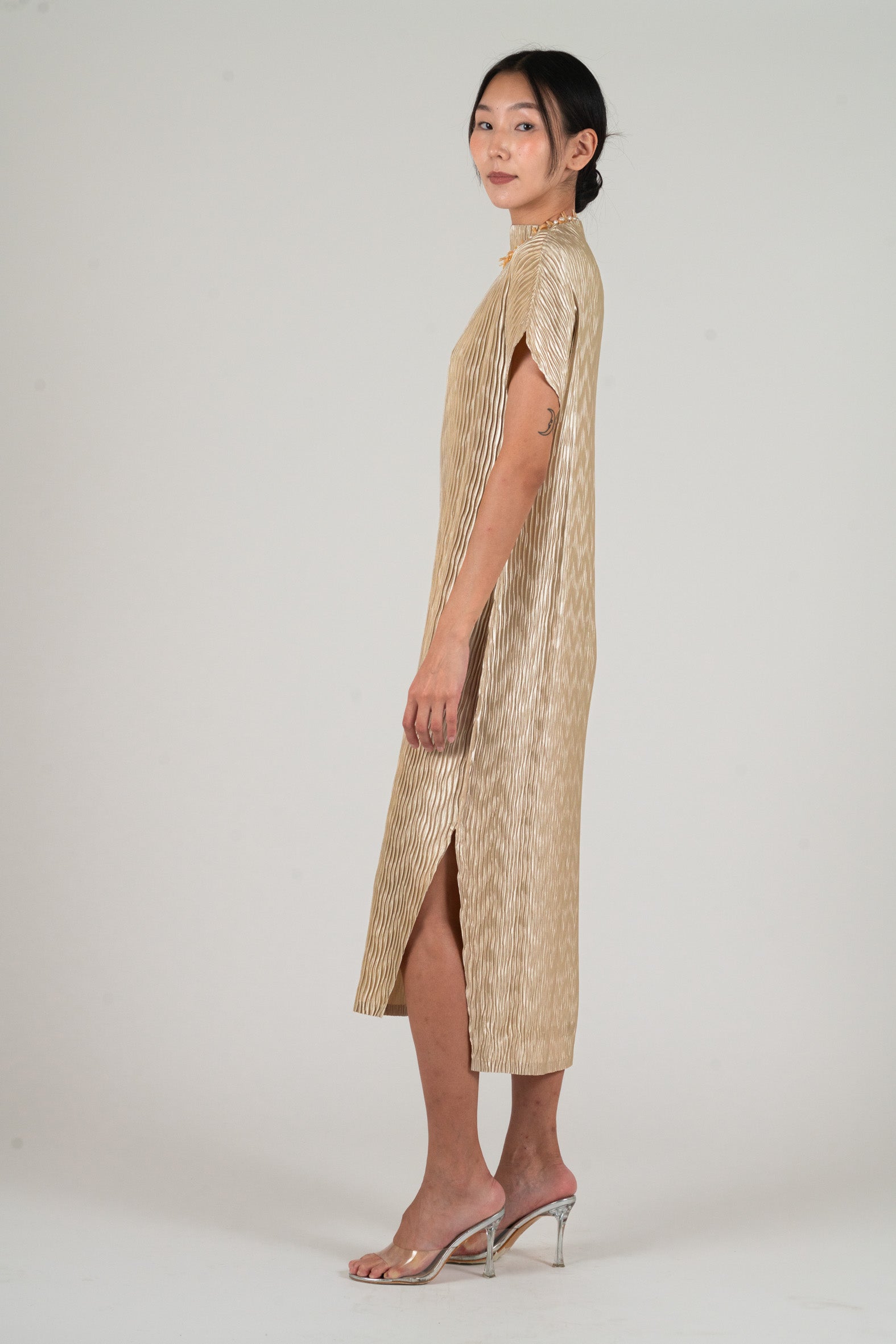 NIN STUDIO ORB DRESS BEIGE 2