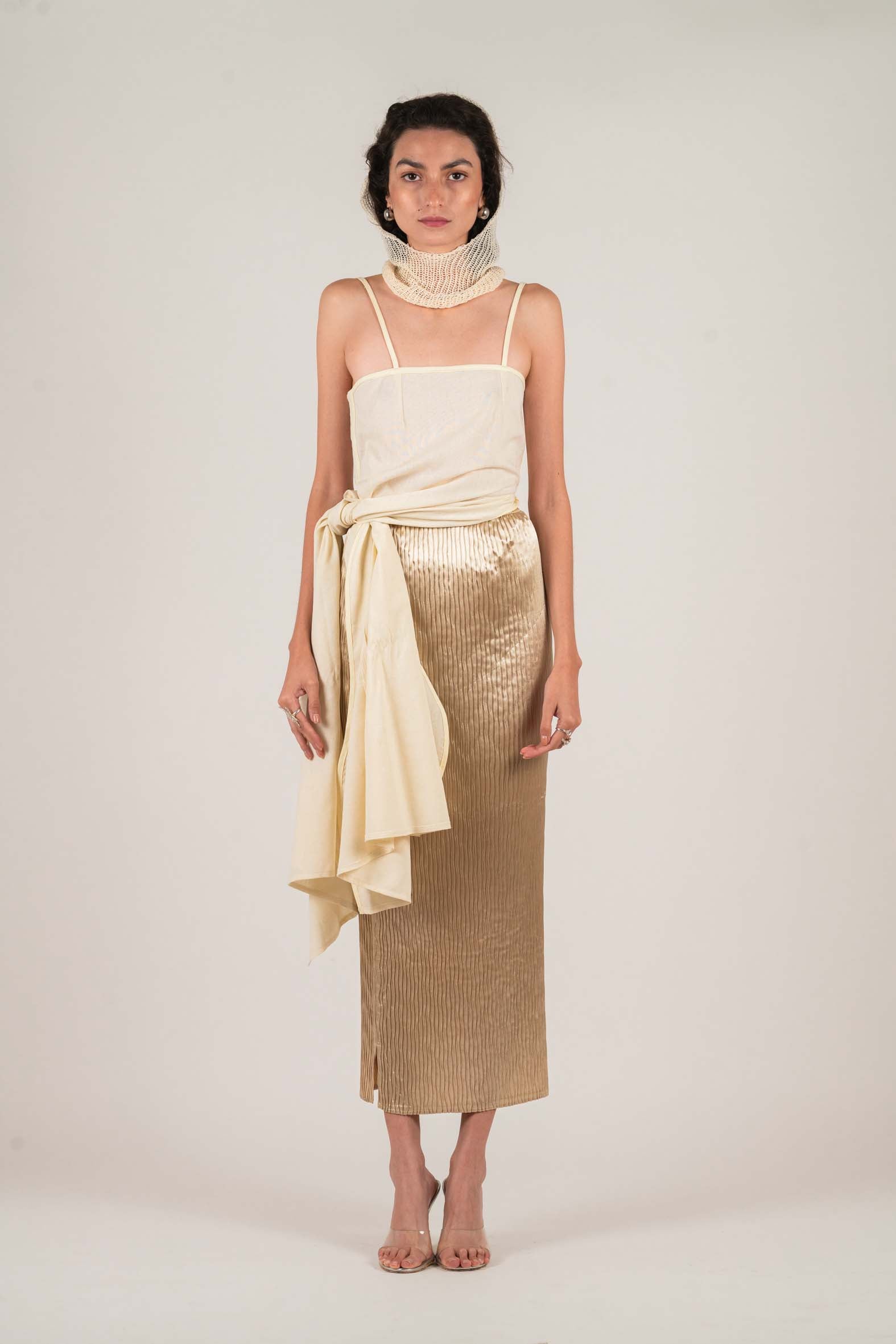 NIN STUDIO OVER DRESS IVORY COTTON 1