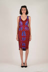 NIN STUDIO SKIN DRESS SS25 PRINTED VIOLET LABIA 1