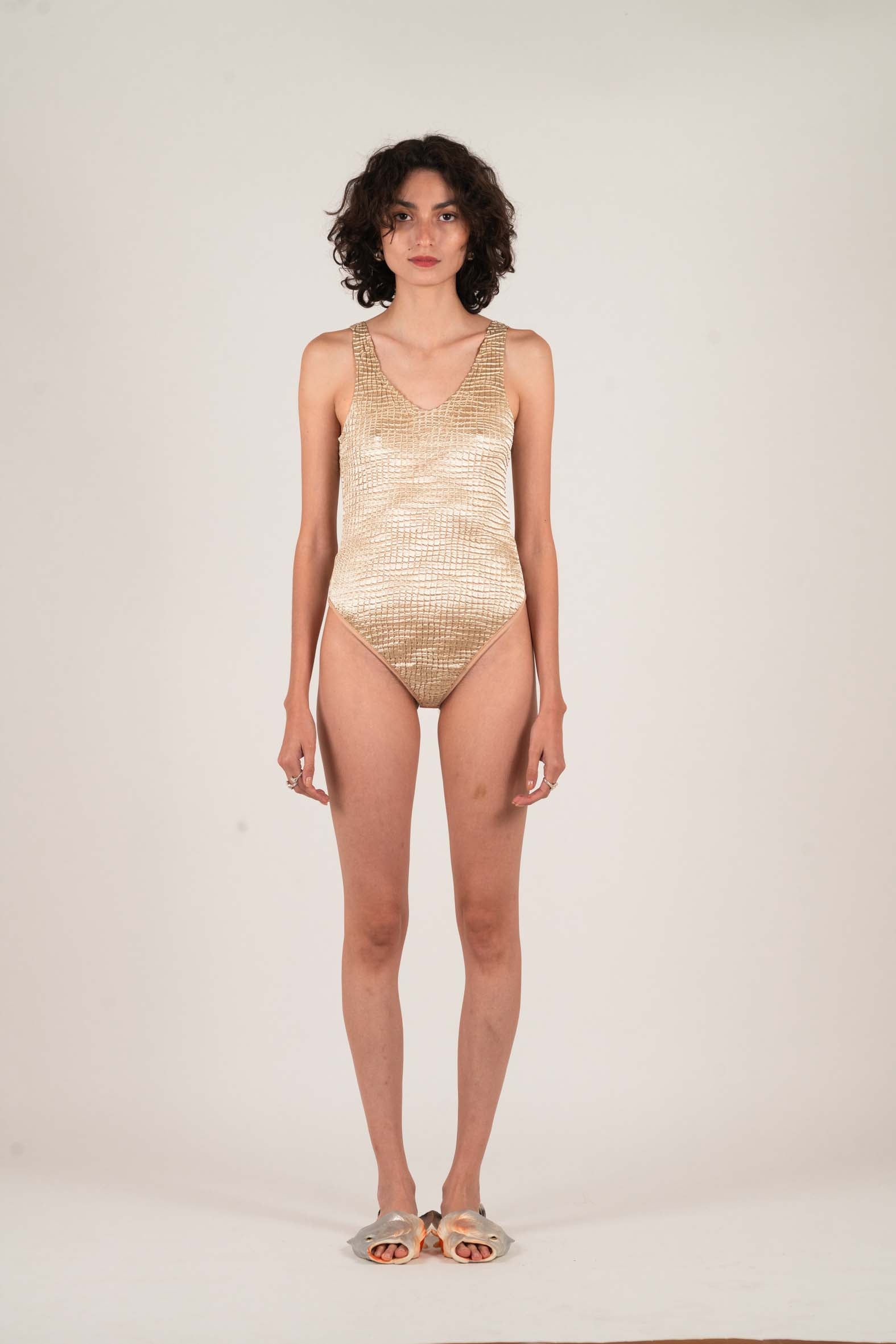 NIN STUDIO TORRO BODYSUIT SS25 BEIGE 1