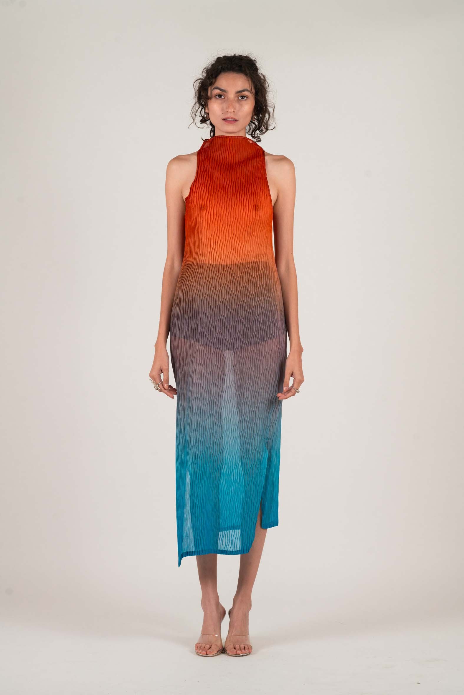 NIN STUDIO WAVE TANK DRESS SS24 GRADIENT SHEER 1