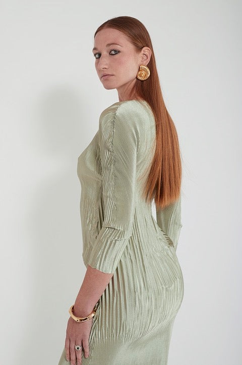 NIN STUDIO APHRODITE DRESS FW24 GREEN - 1