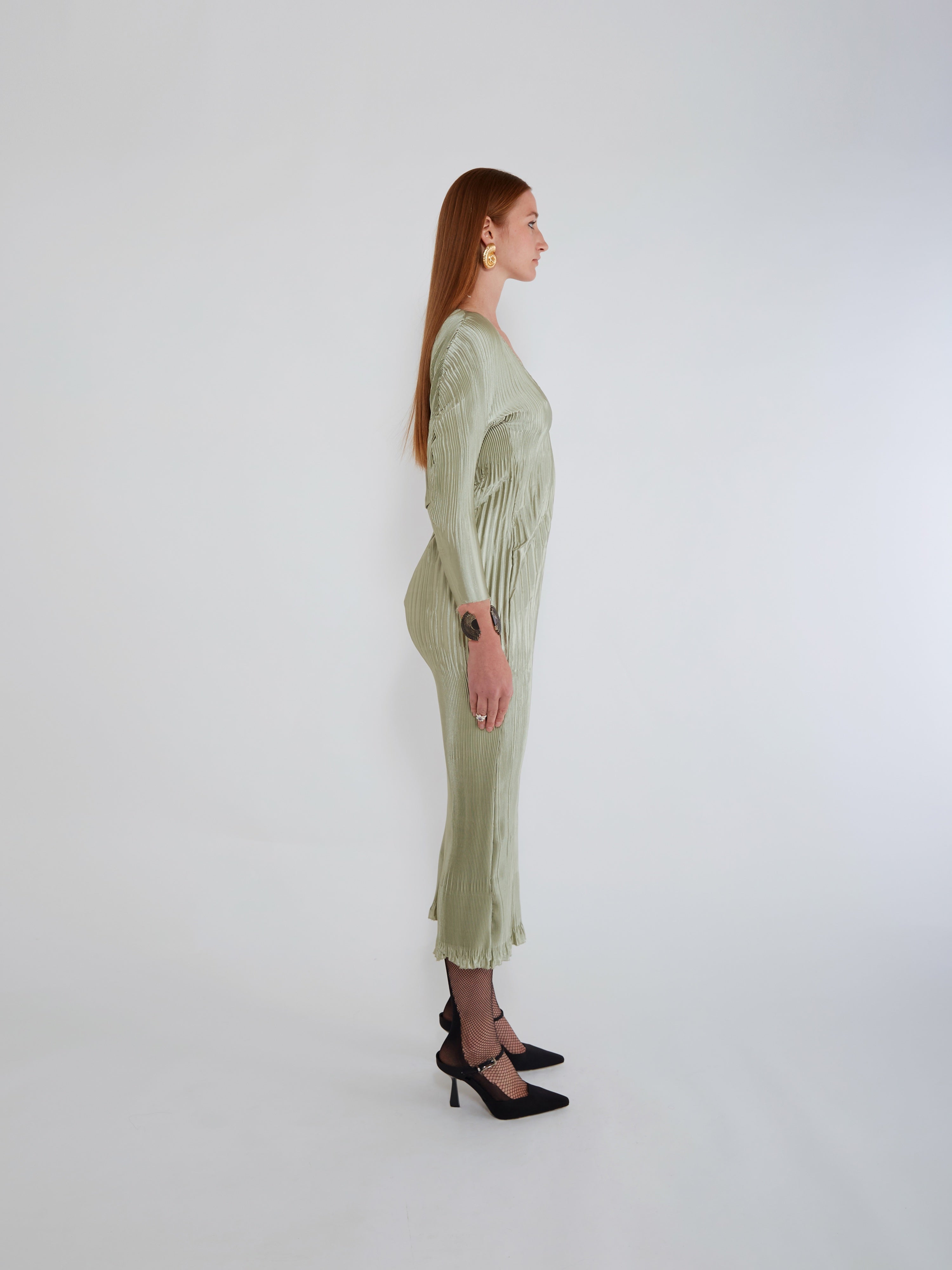 NIN STUDIO APHRODITE DRESS FW24 GREEN - 2