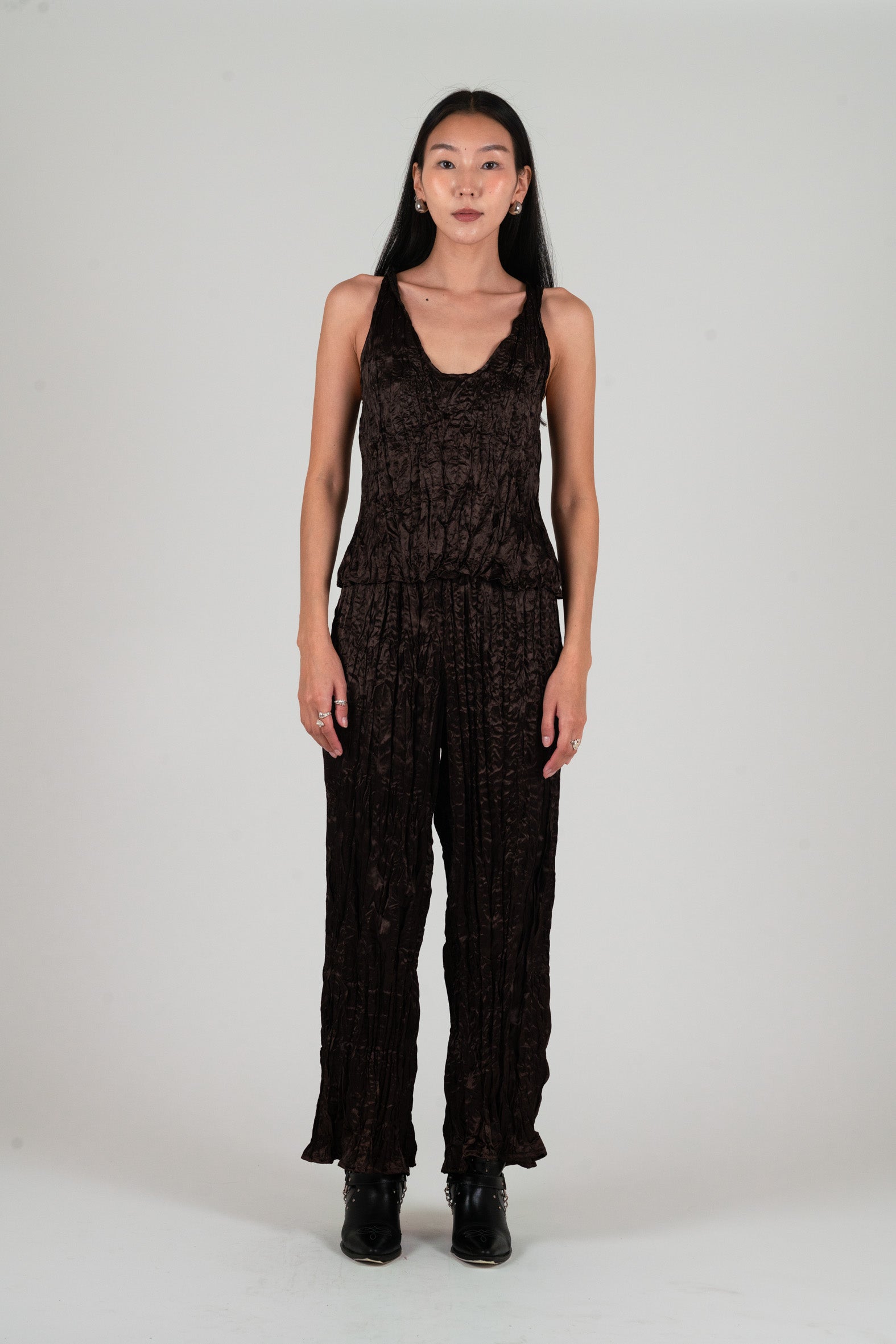 NIN STUDIO ARIADNE TOP FW24 BROWN - 1