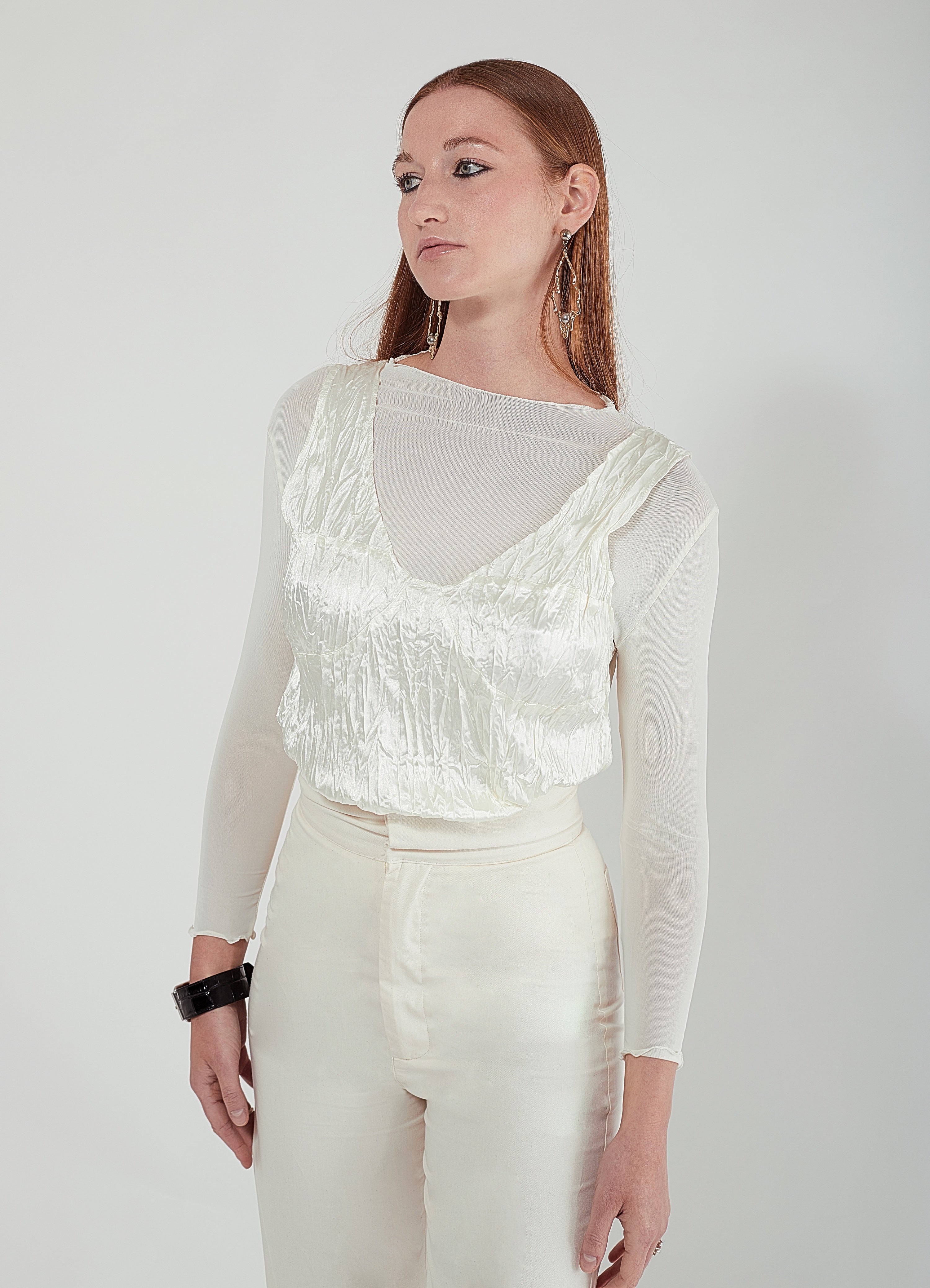 NIN STUDIO ARIADNE TOP FW24 PEARL - 1