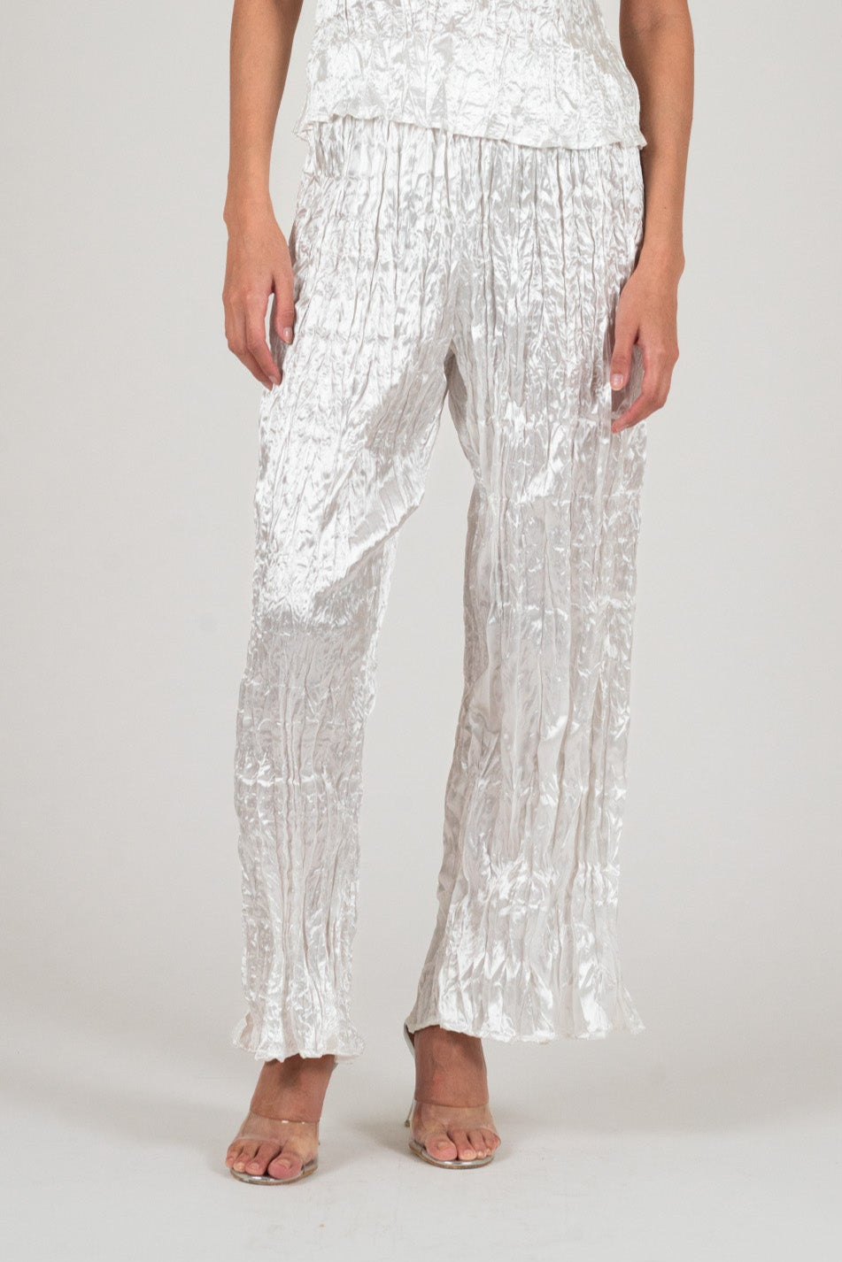 NIN STUDIO CRINKLE PANT SS25 PEARL 1