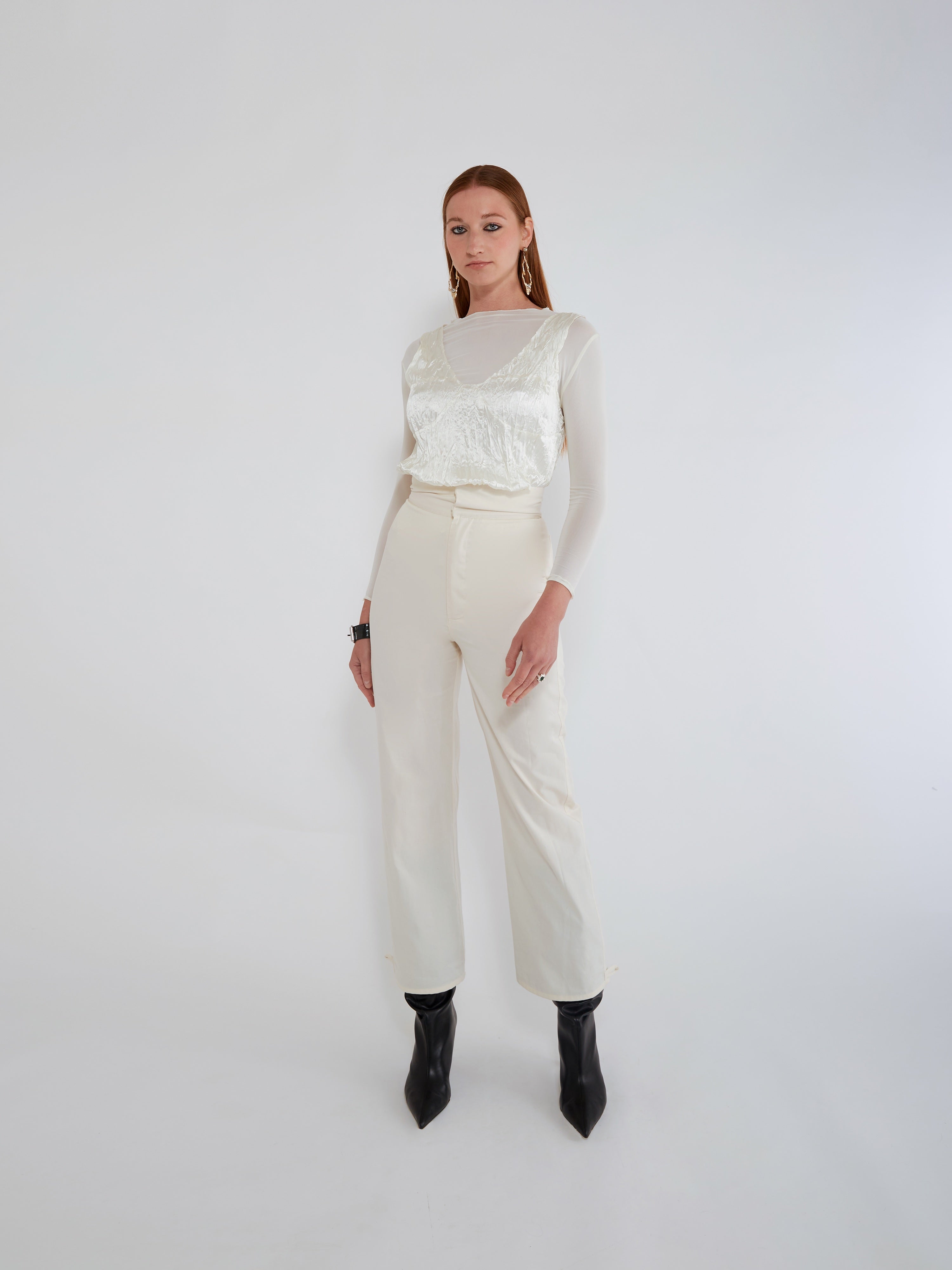 NIN STUDIO SIMPLE TOP FW24 IVORY 1