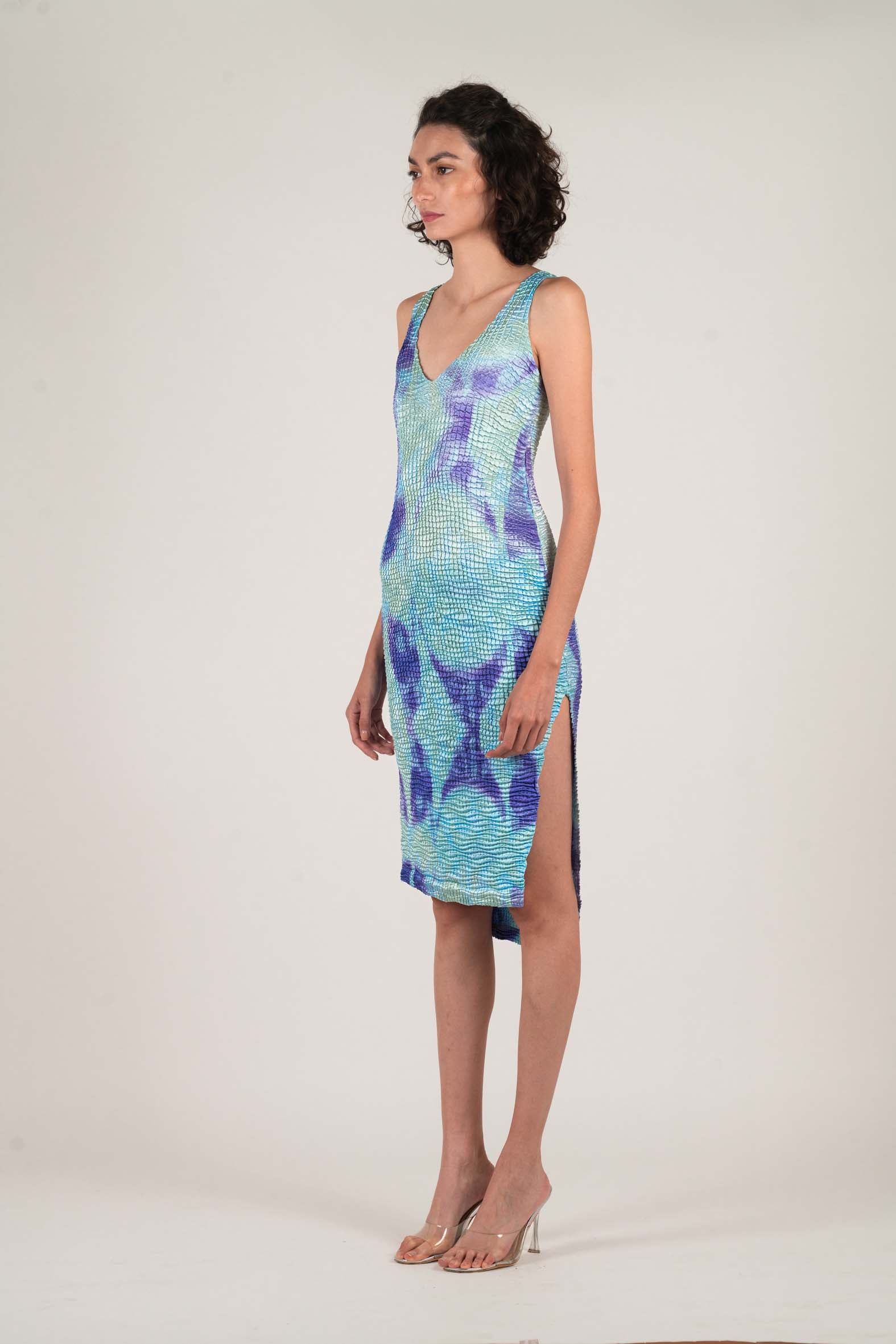 NIN STUDIO SKIN DRESS SS25 PRINTED INCENSE WAVES 2
