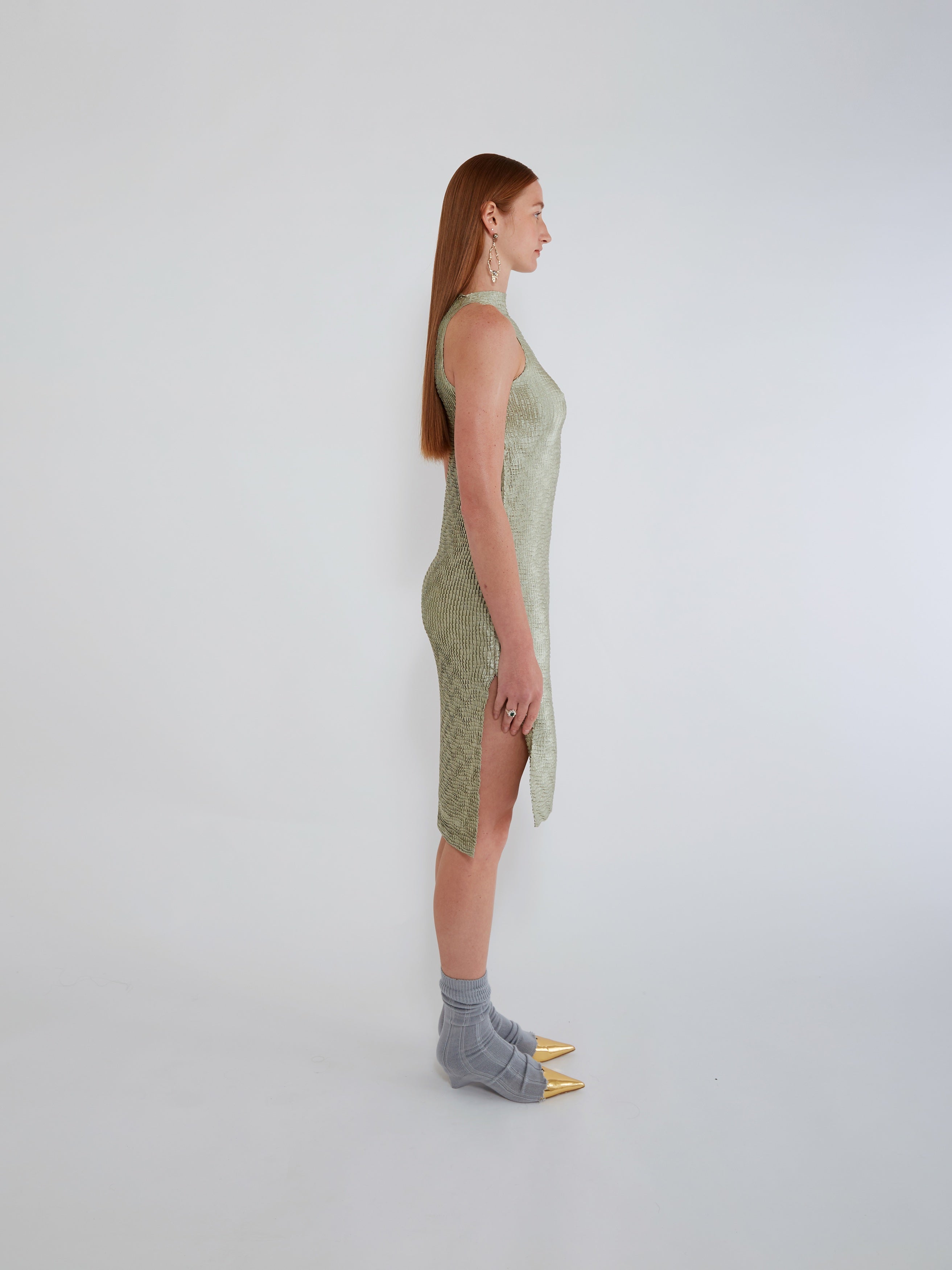 NIN STUDIO SKIN SINGLET DRESS GREEN 2