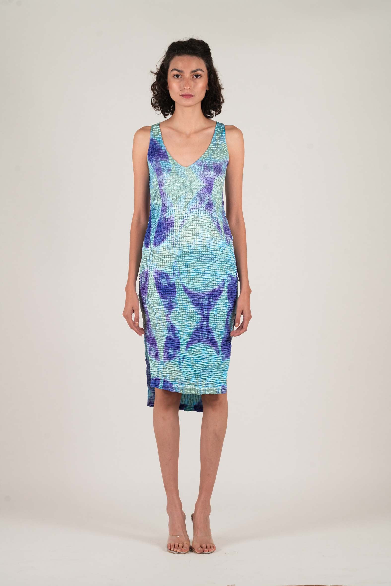 NIN STUDIO SKIN SINGLET DRESS SS25 PRINTED INCENSE WAVES 1