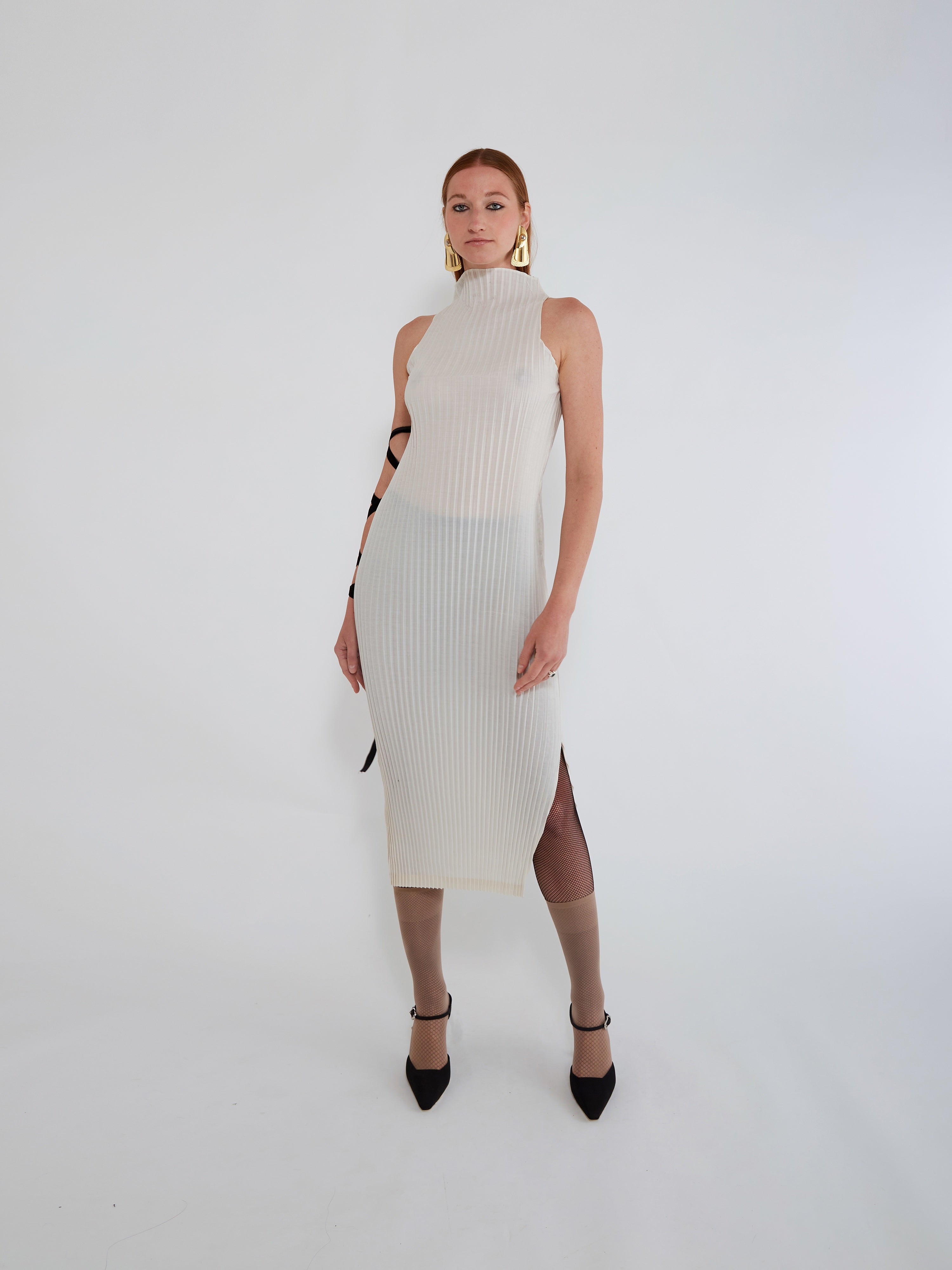 NIN STUDIO WAVE TANK DRESS FW23 IVORY 1