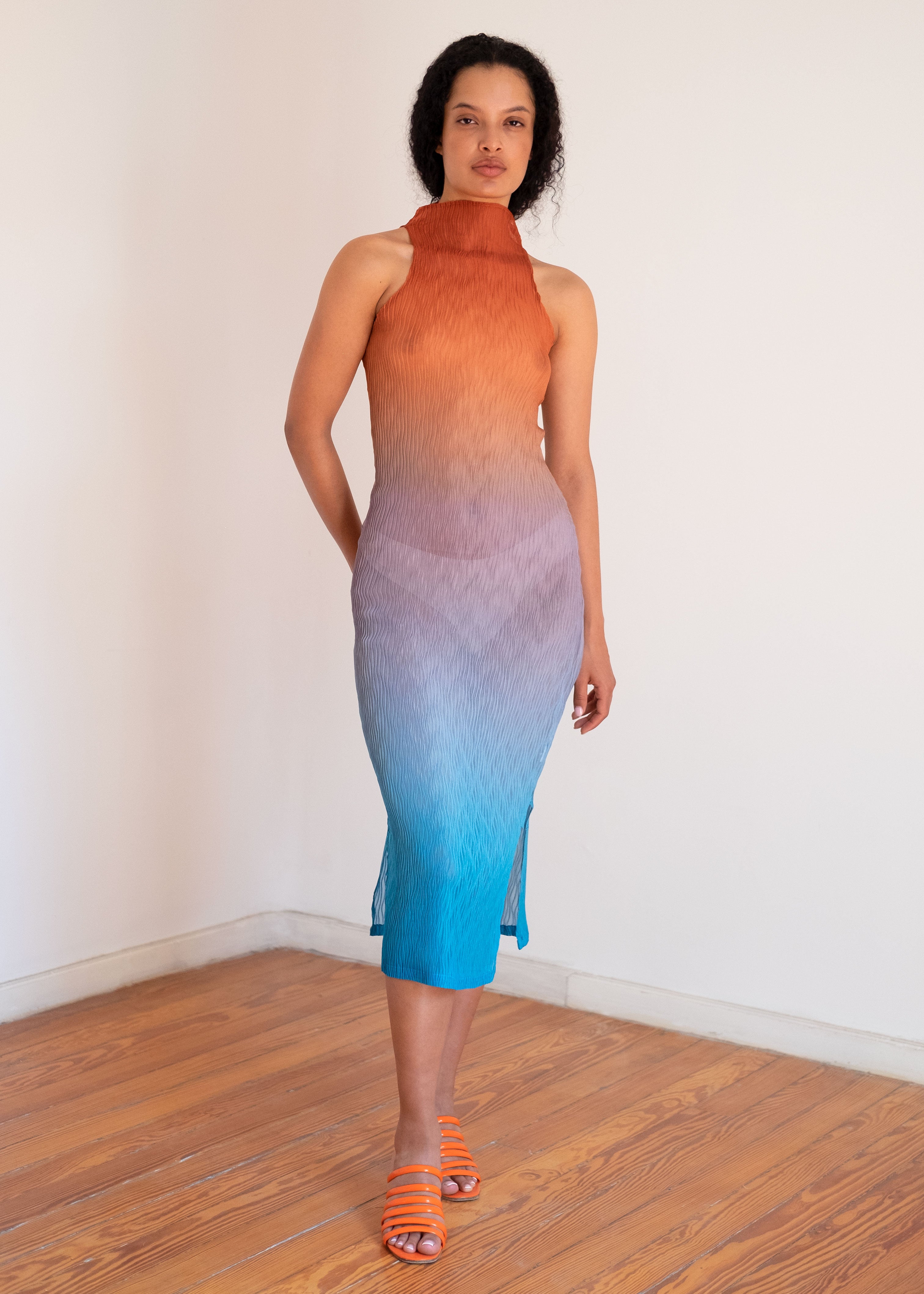 NIN STUDIO WAVE TANK DRESS SS24 GRADIENT SHEER 3