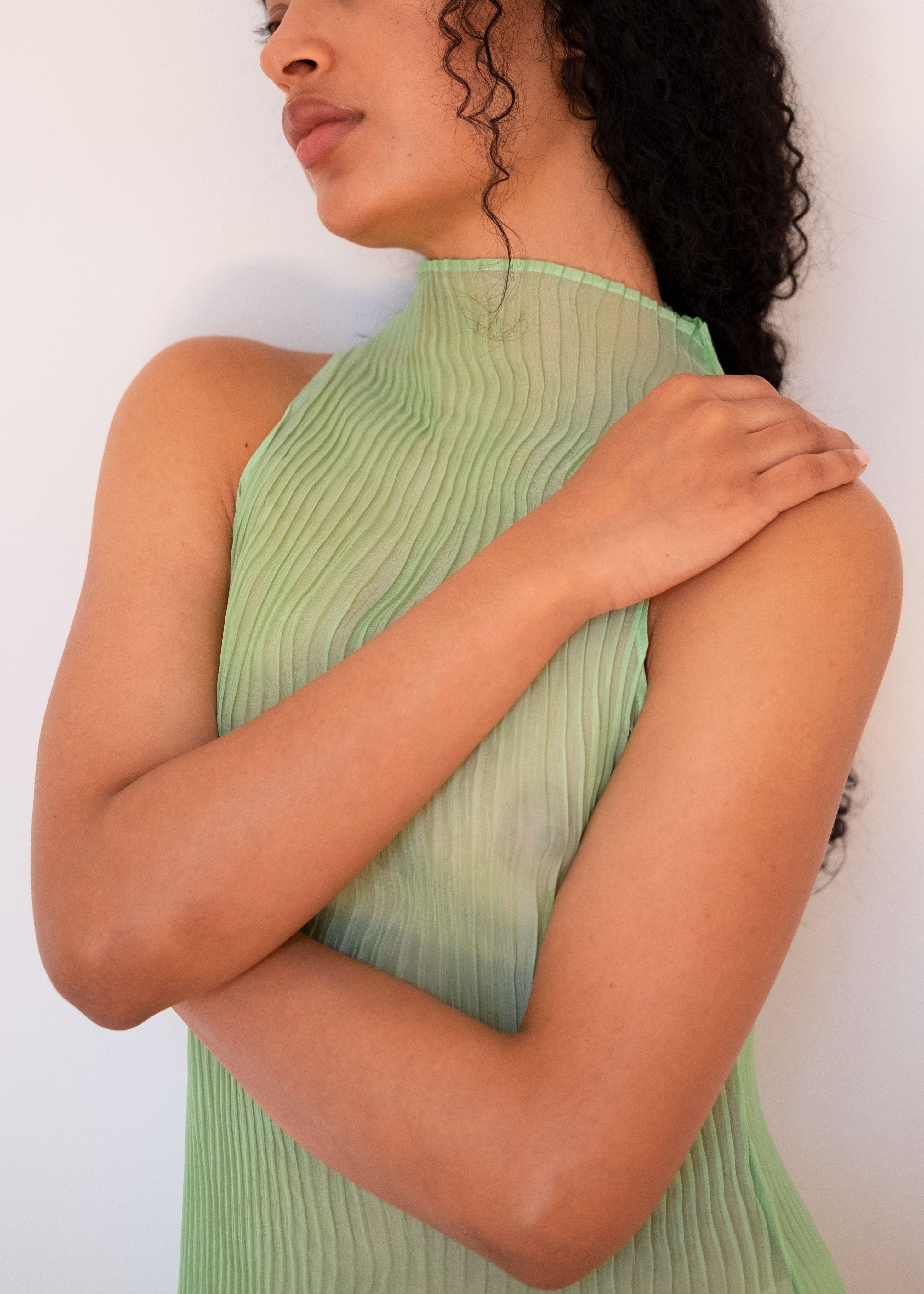 NIN STUDIO WAVE TANK DRESS SS24 LIGHT GREEN 2 