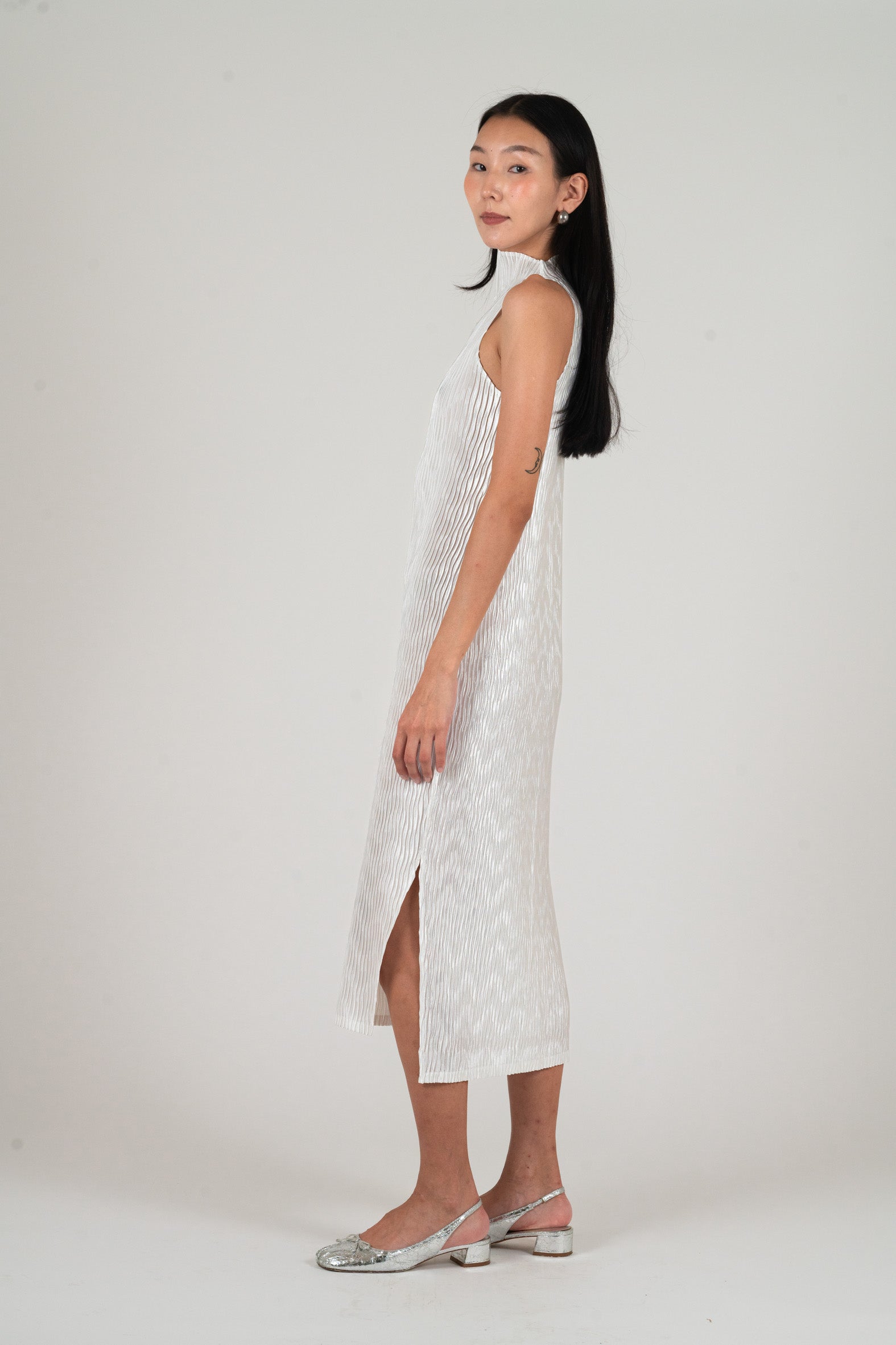 NIN STUDIO WAVE TANK DRESS SS25 PEARL 2 