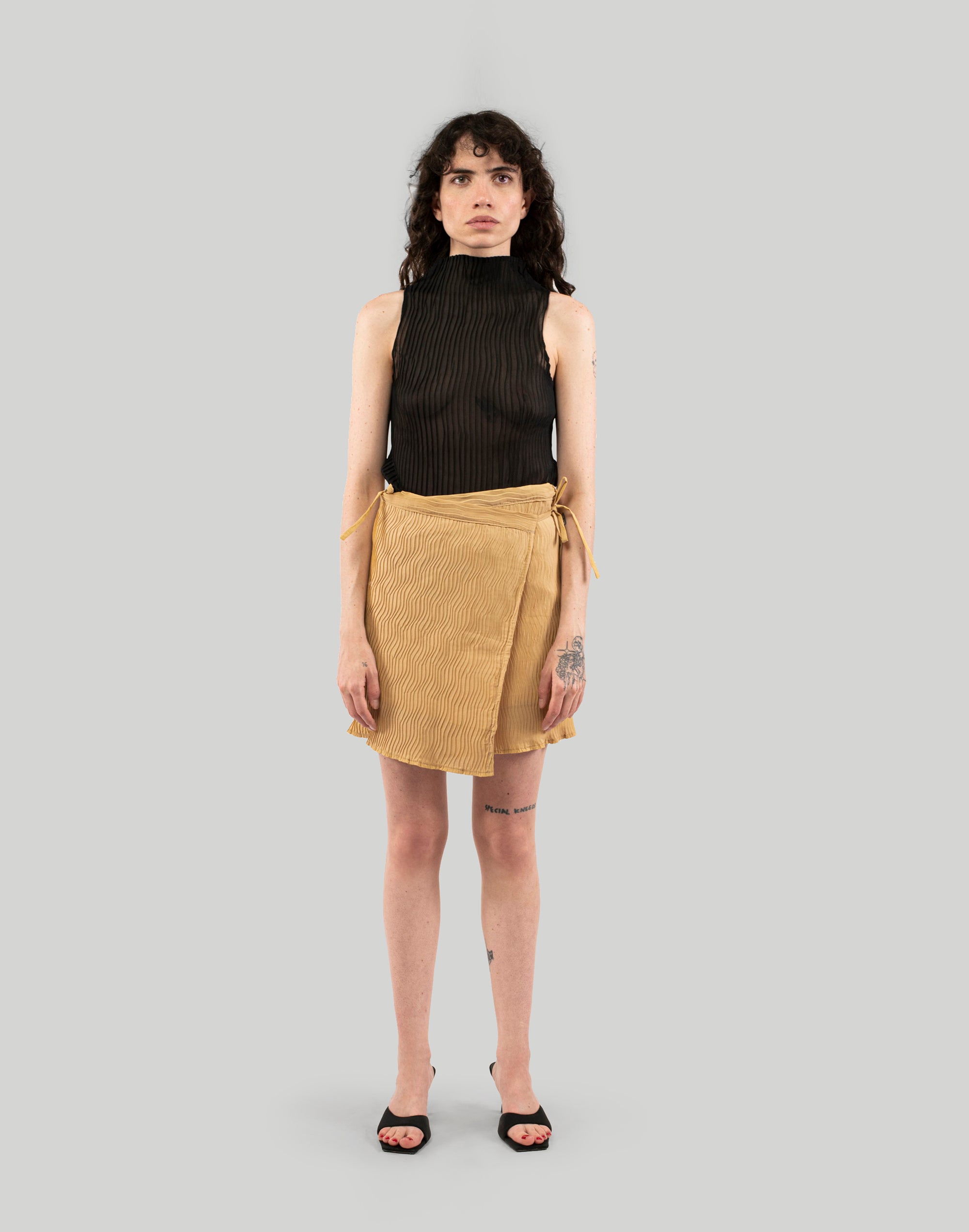 NIN STUDIO WRAP SKIRT MINI SAND 1 